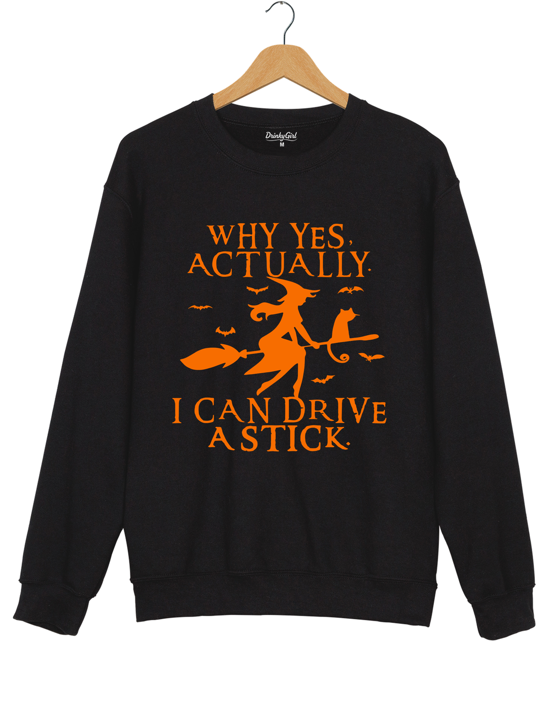 Witch Driving Stick Sweatshirt - Black