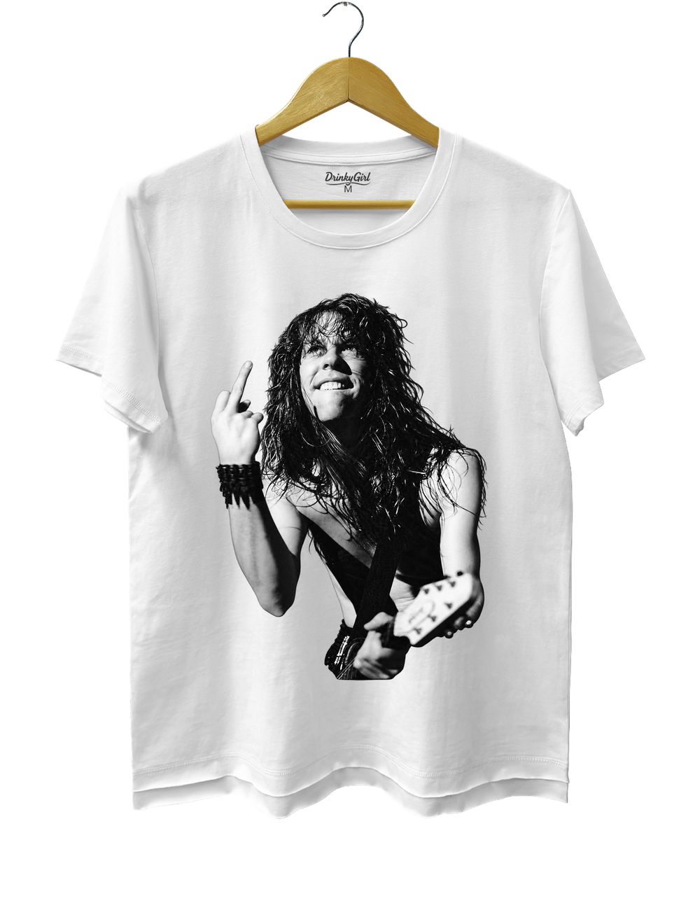 James Hetfield Middle Finger Tee - White