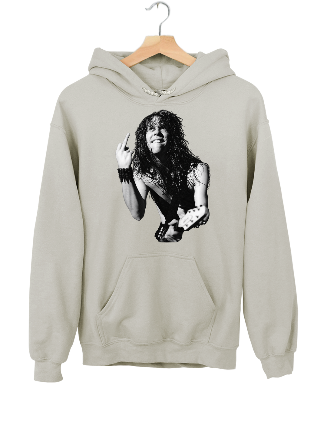 James Hetfield Middle Finger Hoodie - Gray