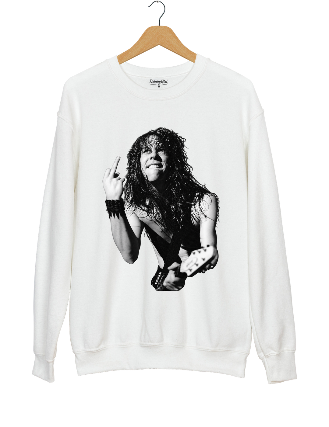 James Hetfield Middle Finger Sweatshirt - White
