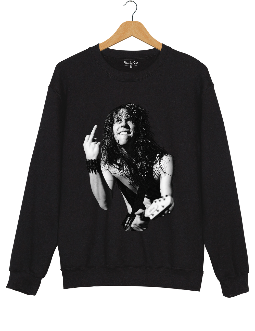 James Hetfield Middle Finger Sweatshirt - Black