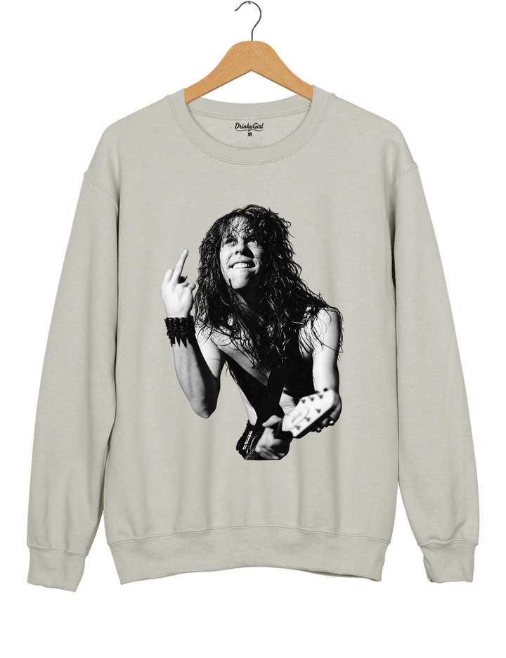 James Hetfield Middle Finger Sweatshirt - Gray