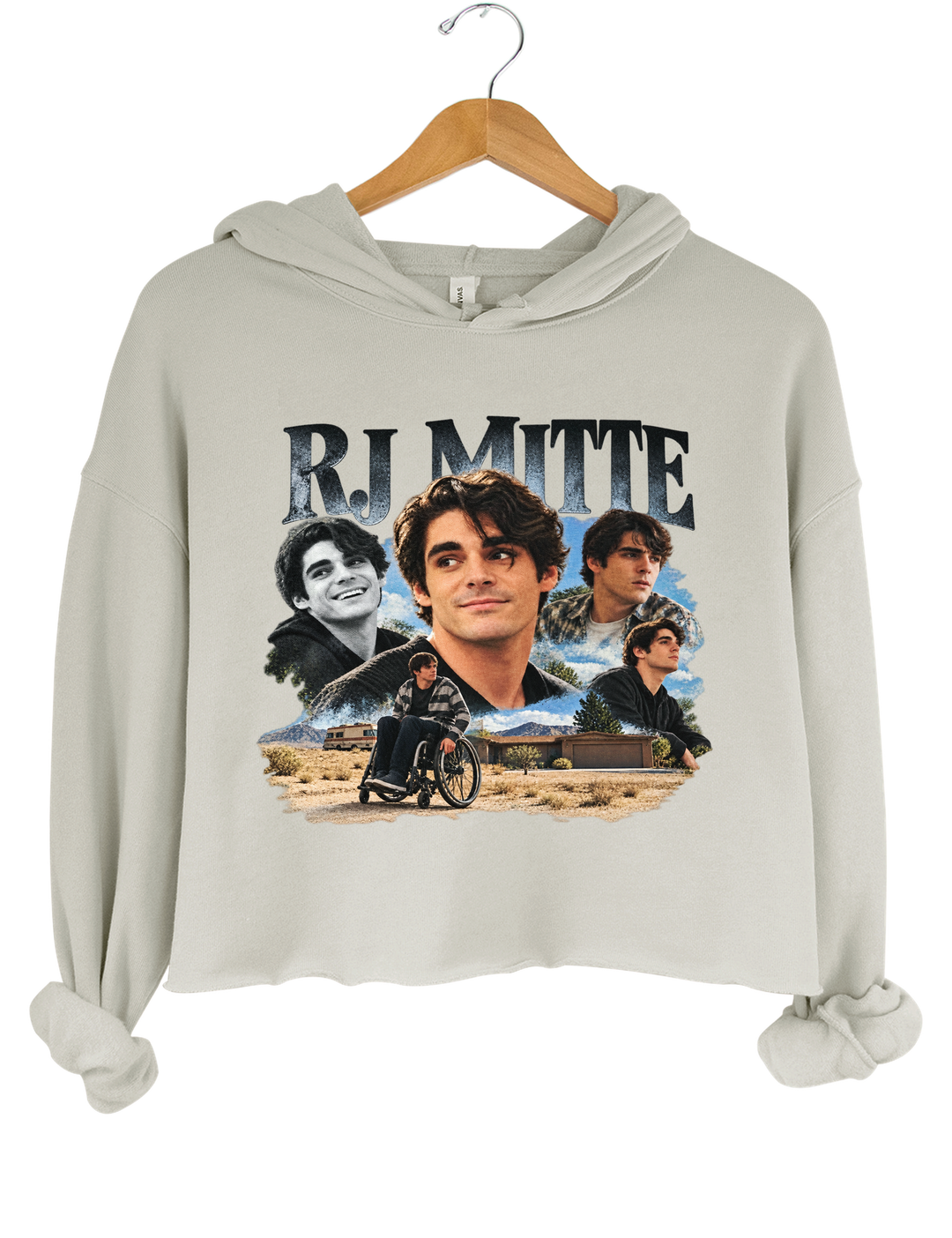 RJ Mitte Memorial Crop Hoodie - Gray