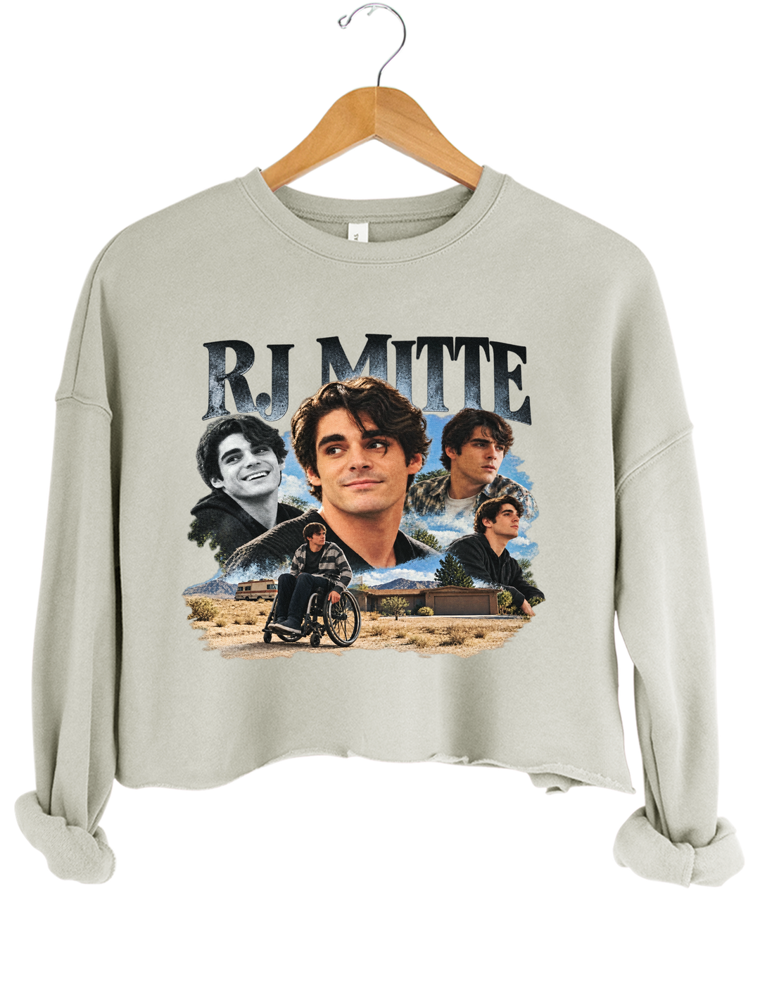 RJ Mitte Memorial Crop Sweatshirt - Gray