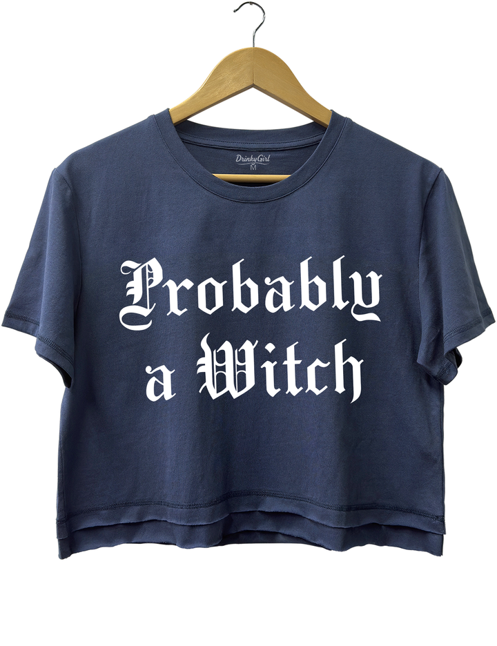 Probably a Witch Crop Top - Navy Blue