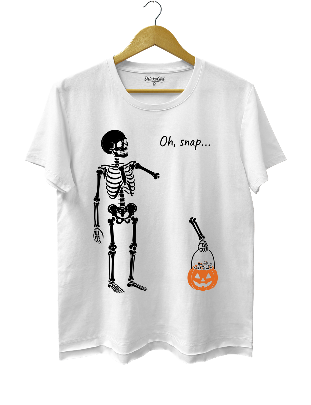 Oh Snap Skeleton Tee - White