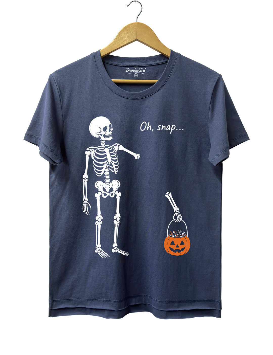 Oh Snap Skeleton Tee - Navy Blue