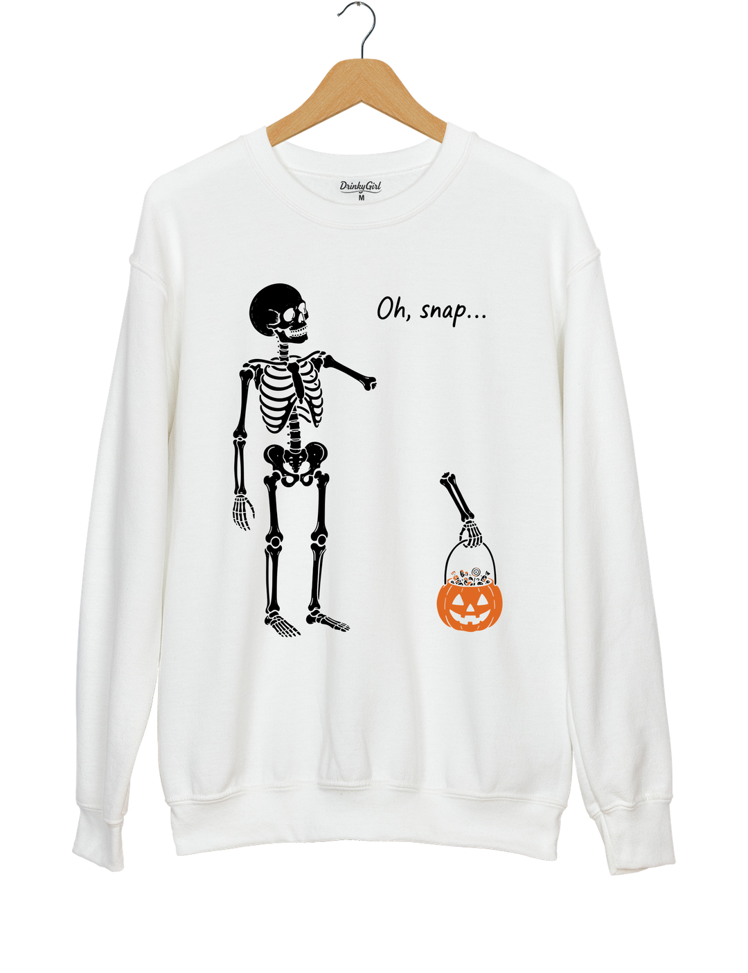 Oh Snap Skeleton Sweatshirt - White
