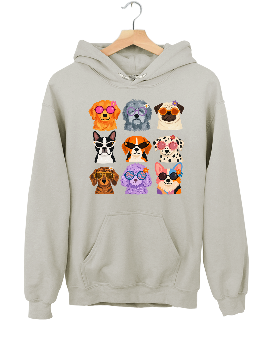 Cool Dogs Sunglasses Hoodie - Gray