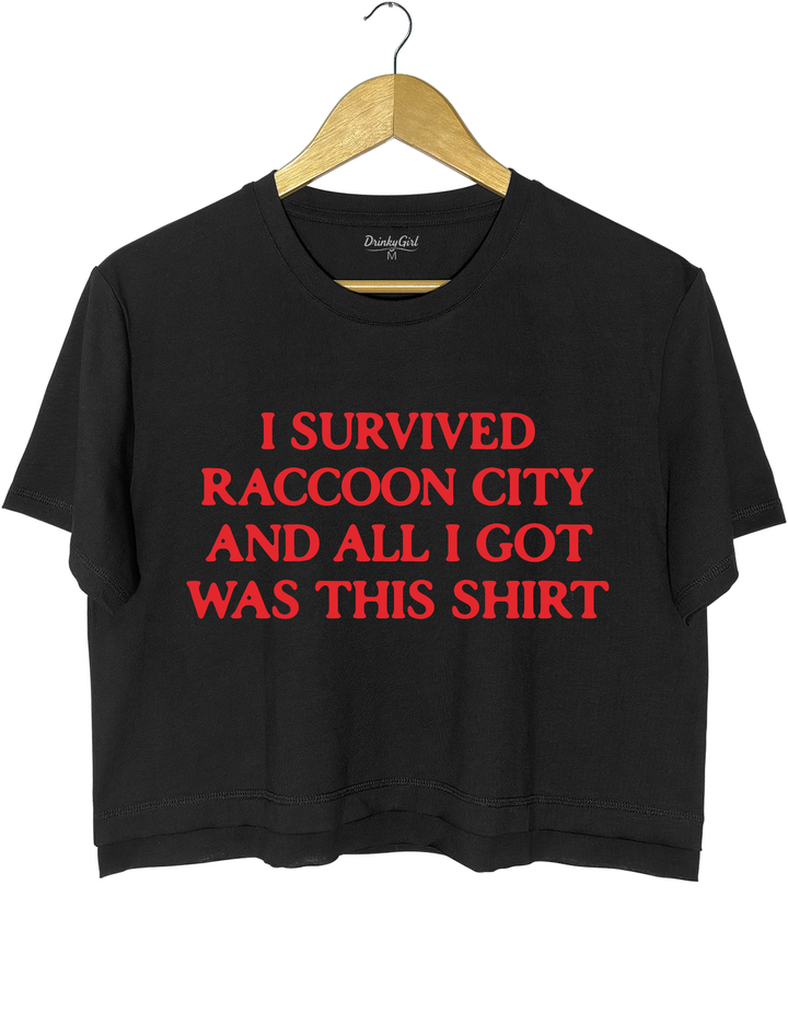 I Survived Raccoon City Resident Evil Crop Top - Black