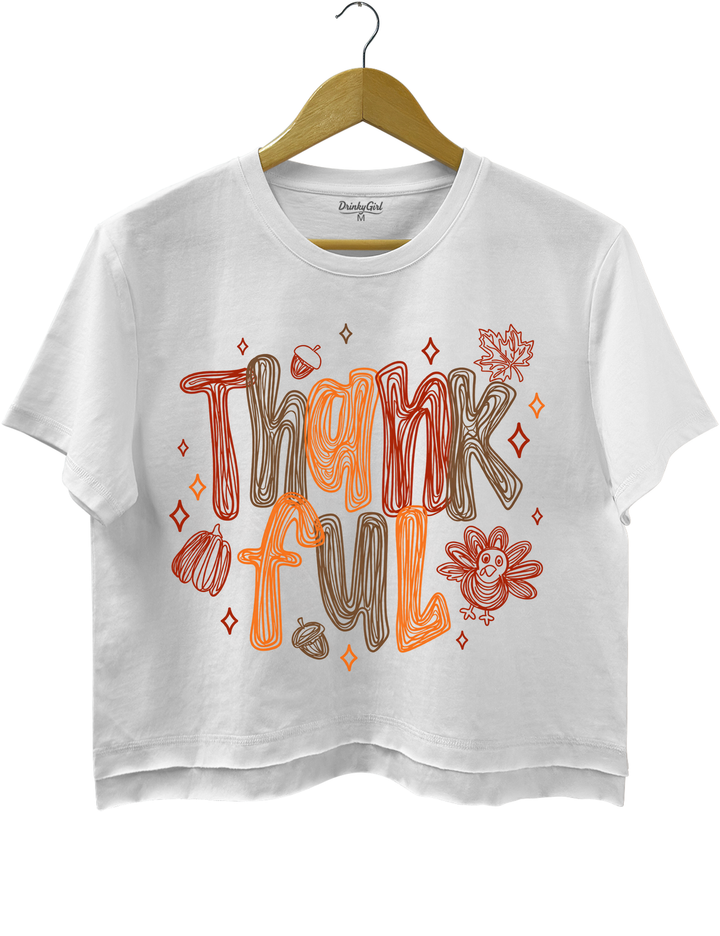 Thankful Crop Top - White