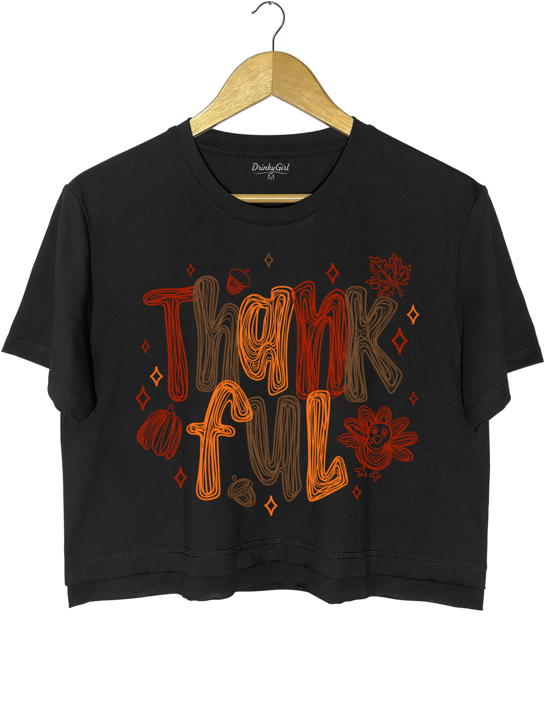 Thankful Crop Top - Black