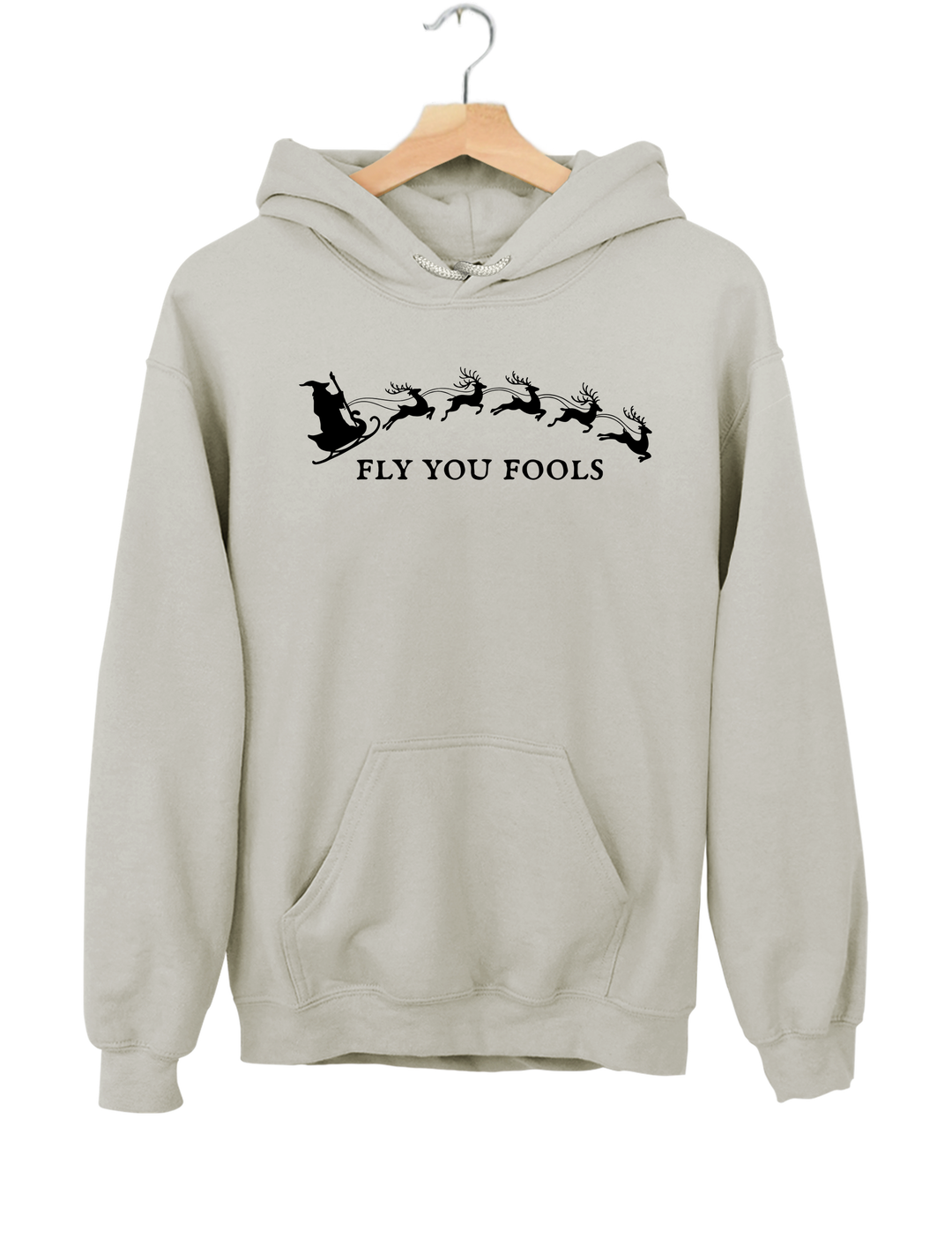 Fly You Fools Funny Christmas Hoodie - Gray