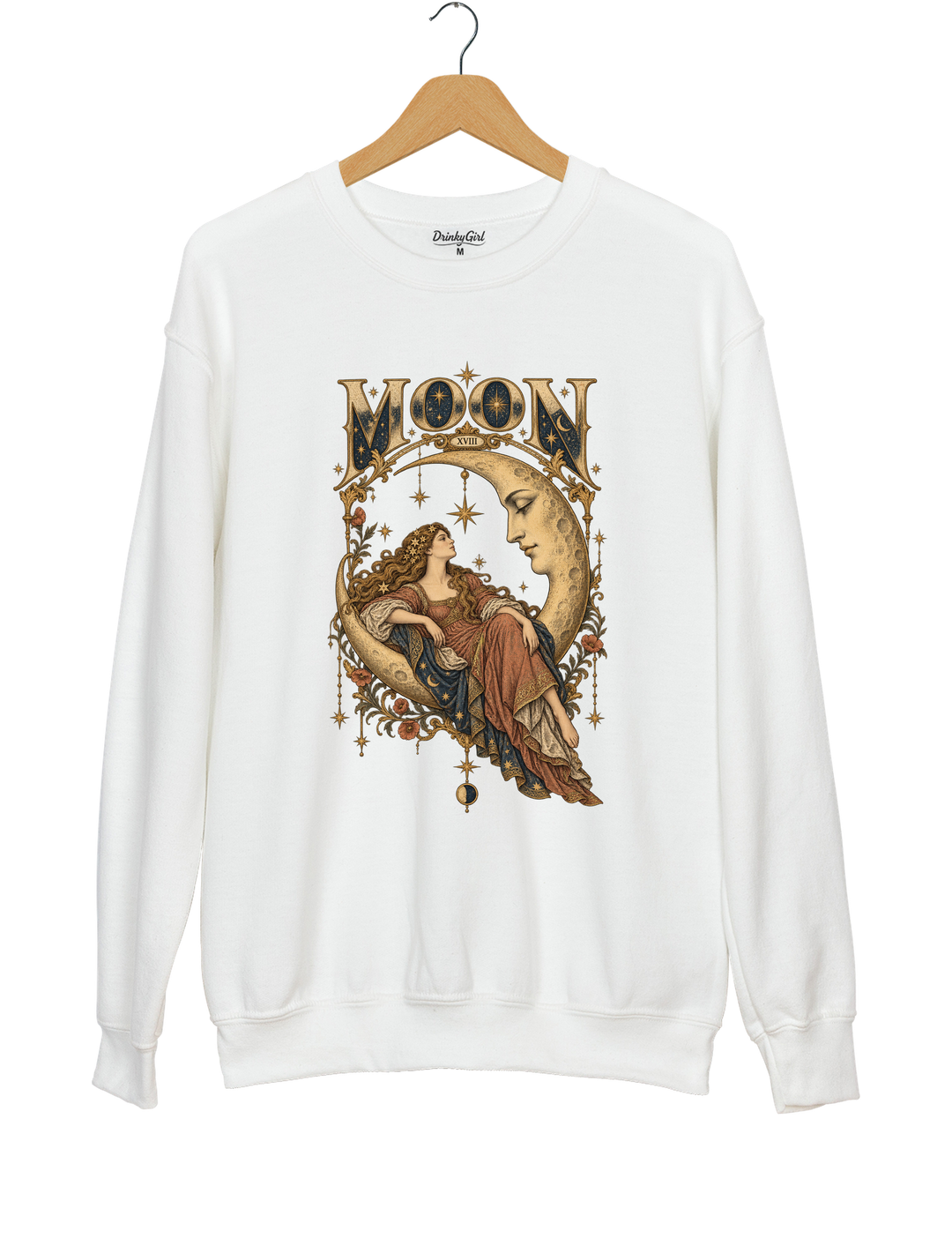 Celestial Moon Tarot Sweatshirt - White