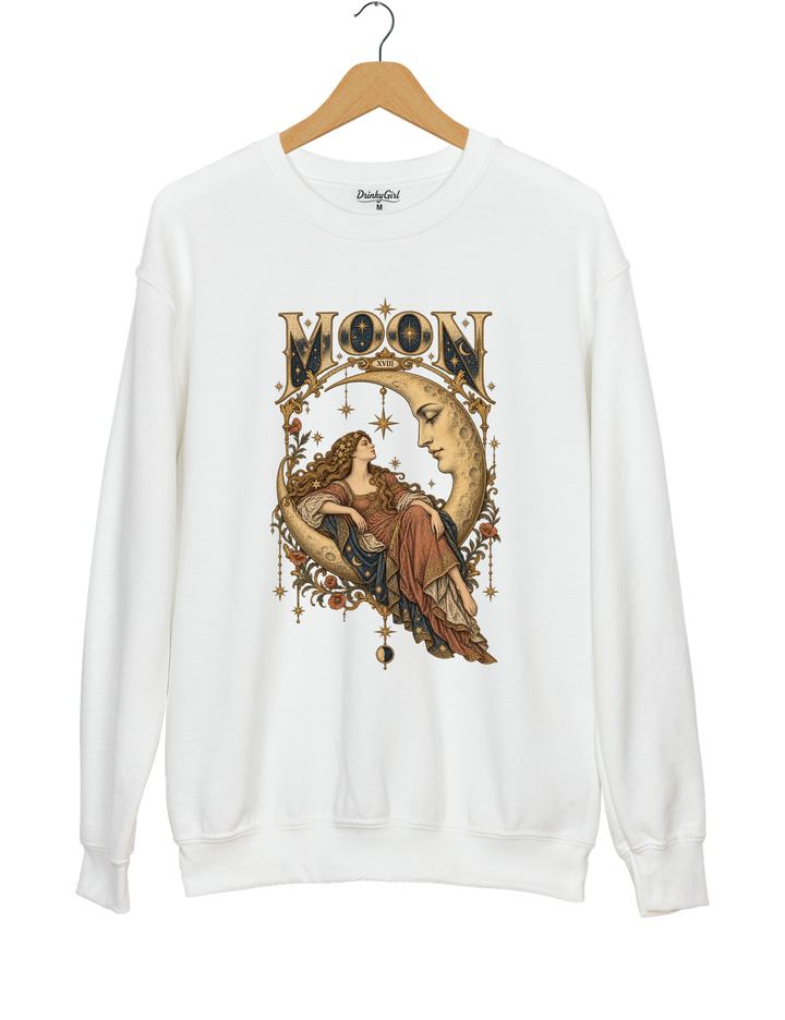 Celestial Moon Tarot Sweatshirt - White