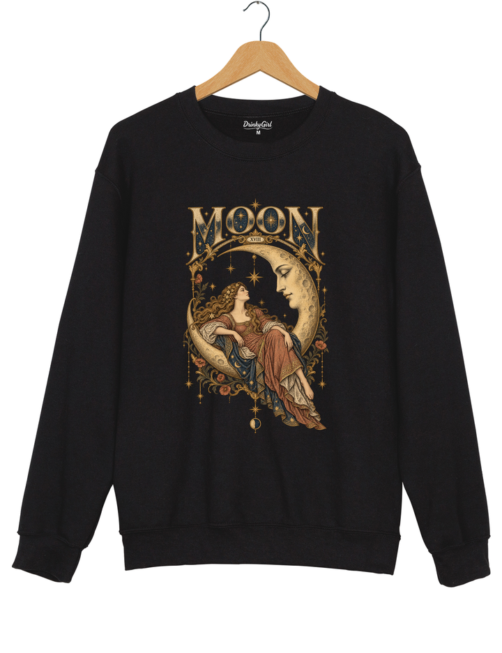 Celestial Moon Tarot Sweatshirt - Black