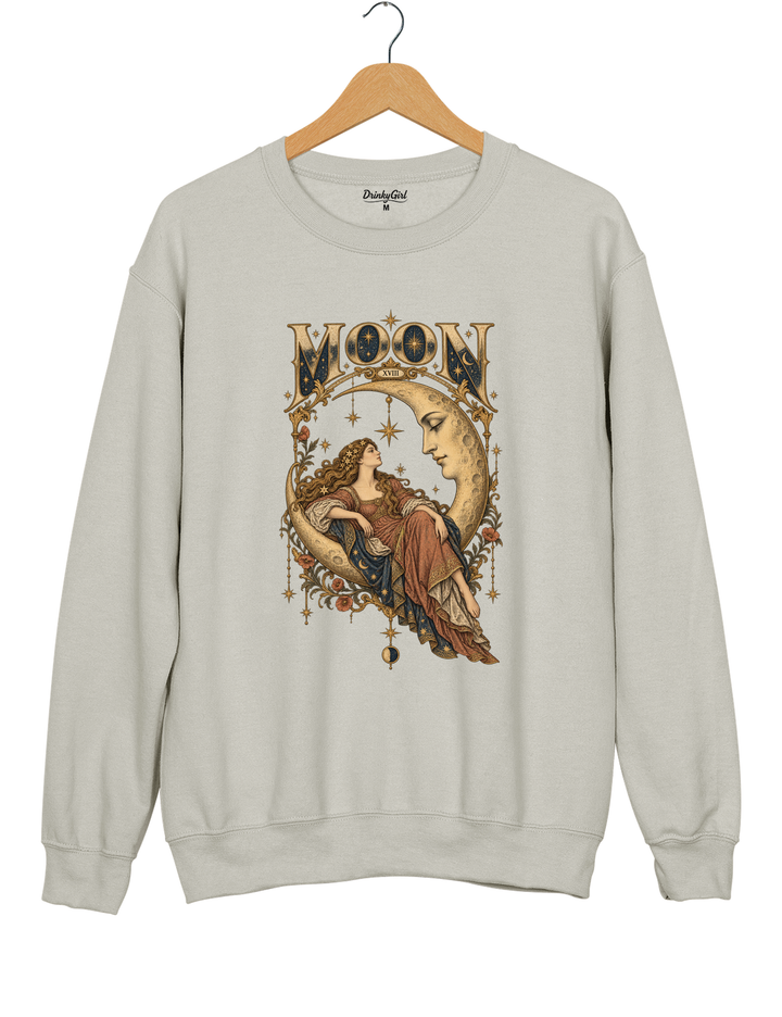 Celestial Moon Tarot Sweatshirt - Gray