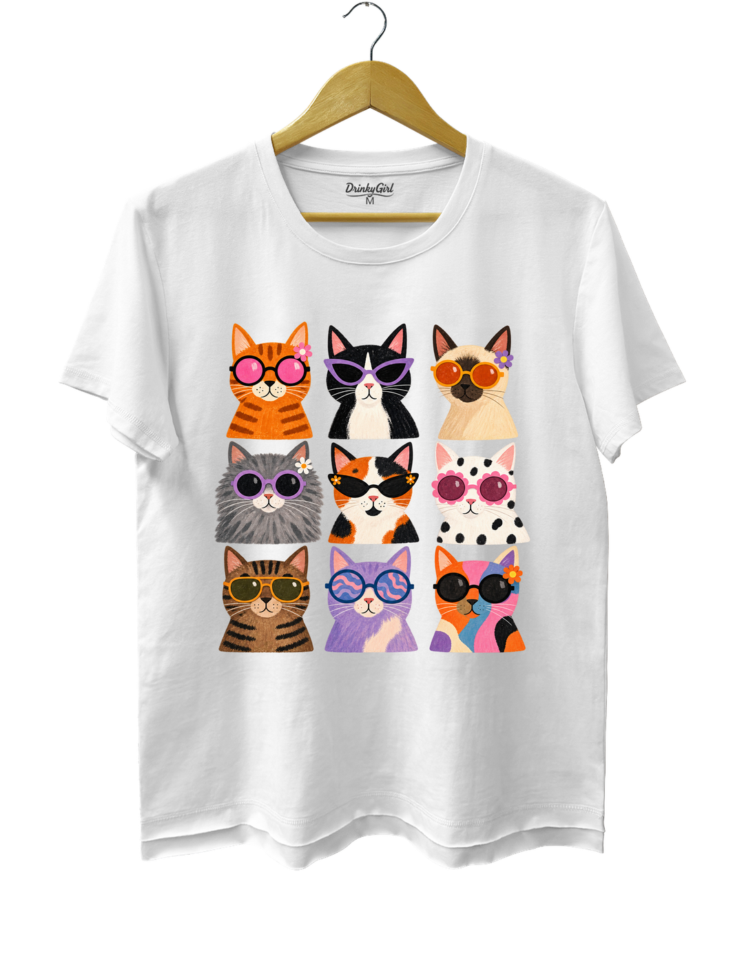 Cool Cats Sunglasses Tee - White