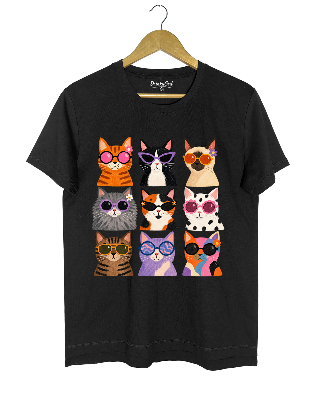 Cool Cats Sunglasses Tee - Black