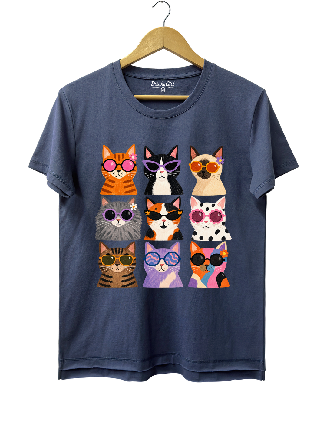 Cool Cats Sunglasses Tee - Navy Blue
