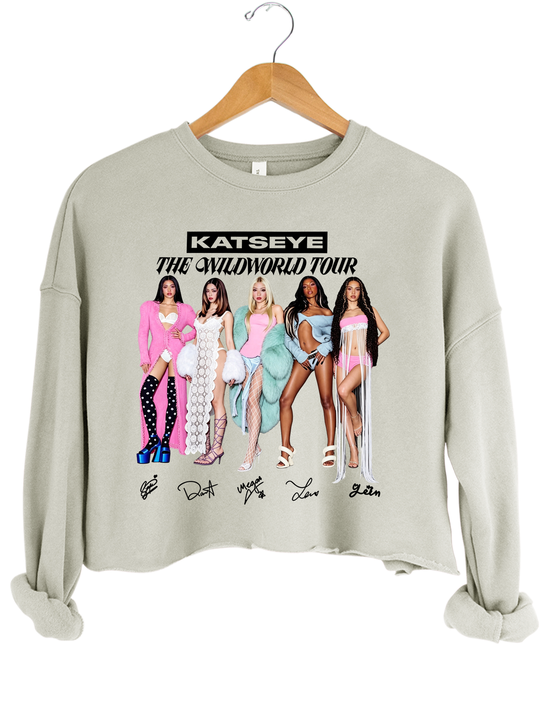 KATSEYE Girls 2026 World Tour Crop Sweatshirt - Gray