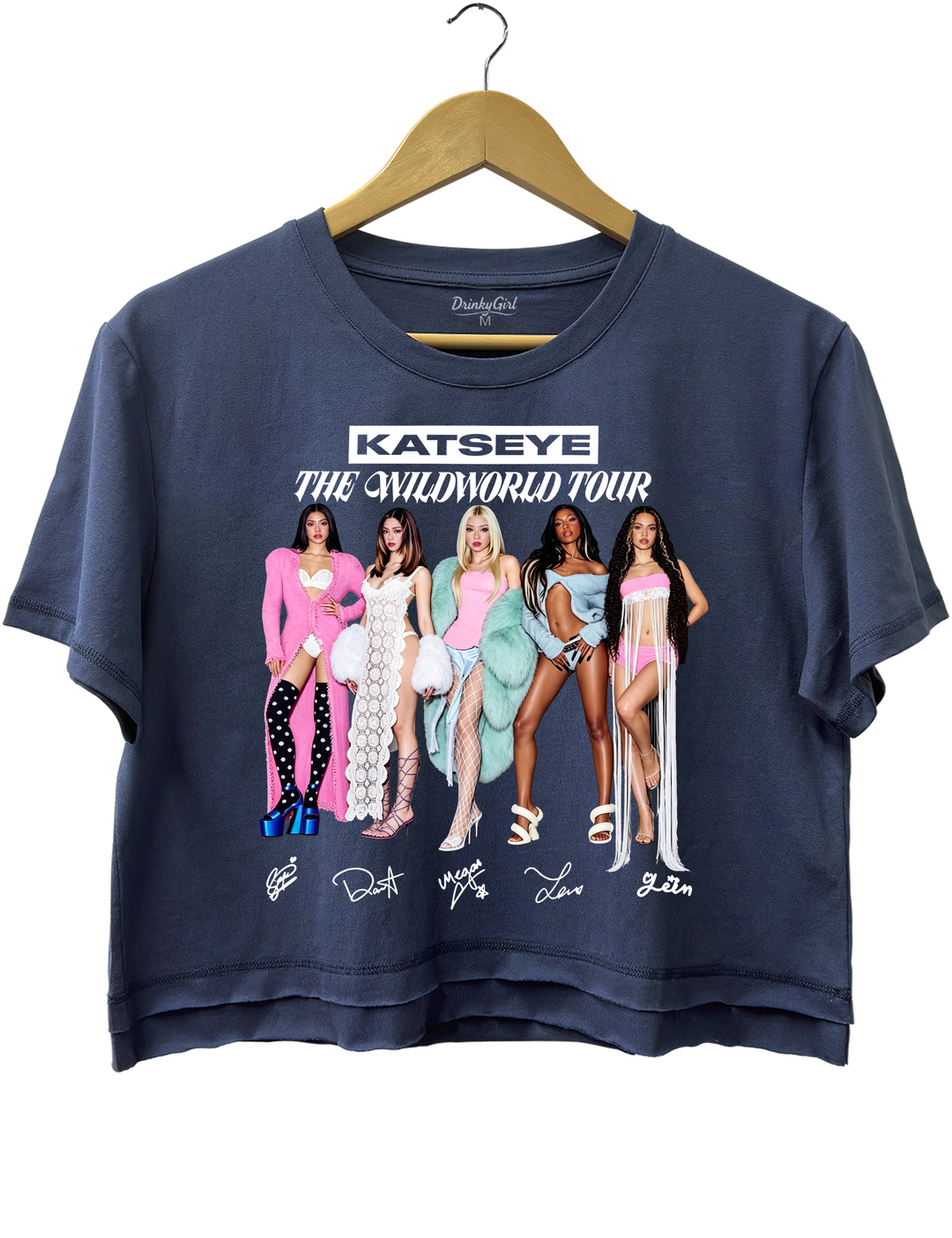 KATSEYE Girls 2026 World Tour Crop Top - Navy Blue