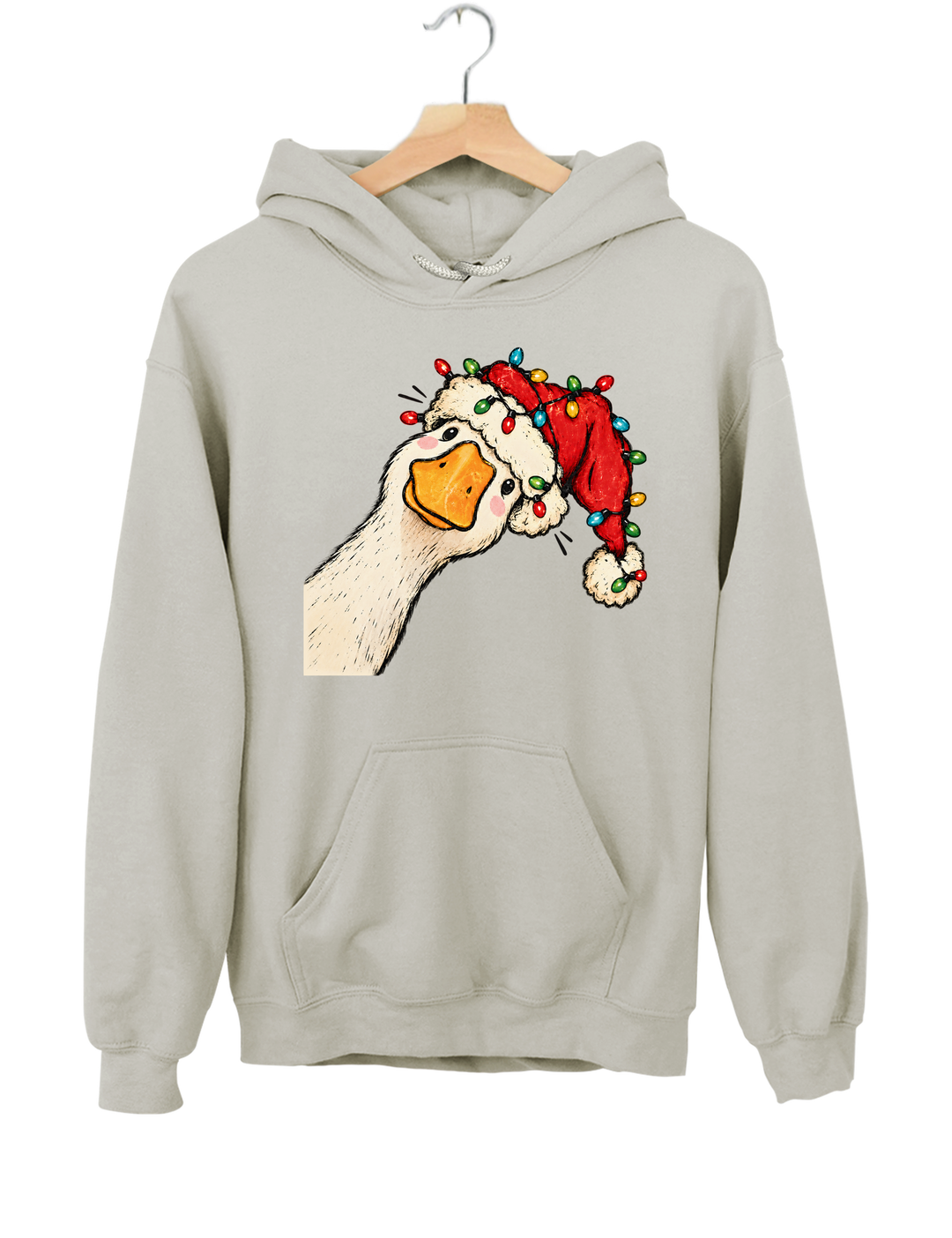 Funny Goose Christmas Hoodie - Gray