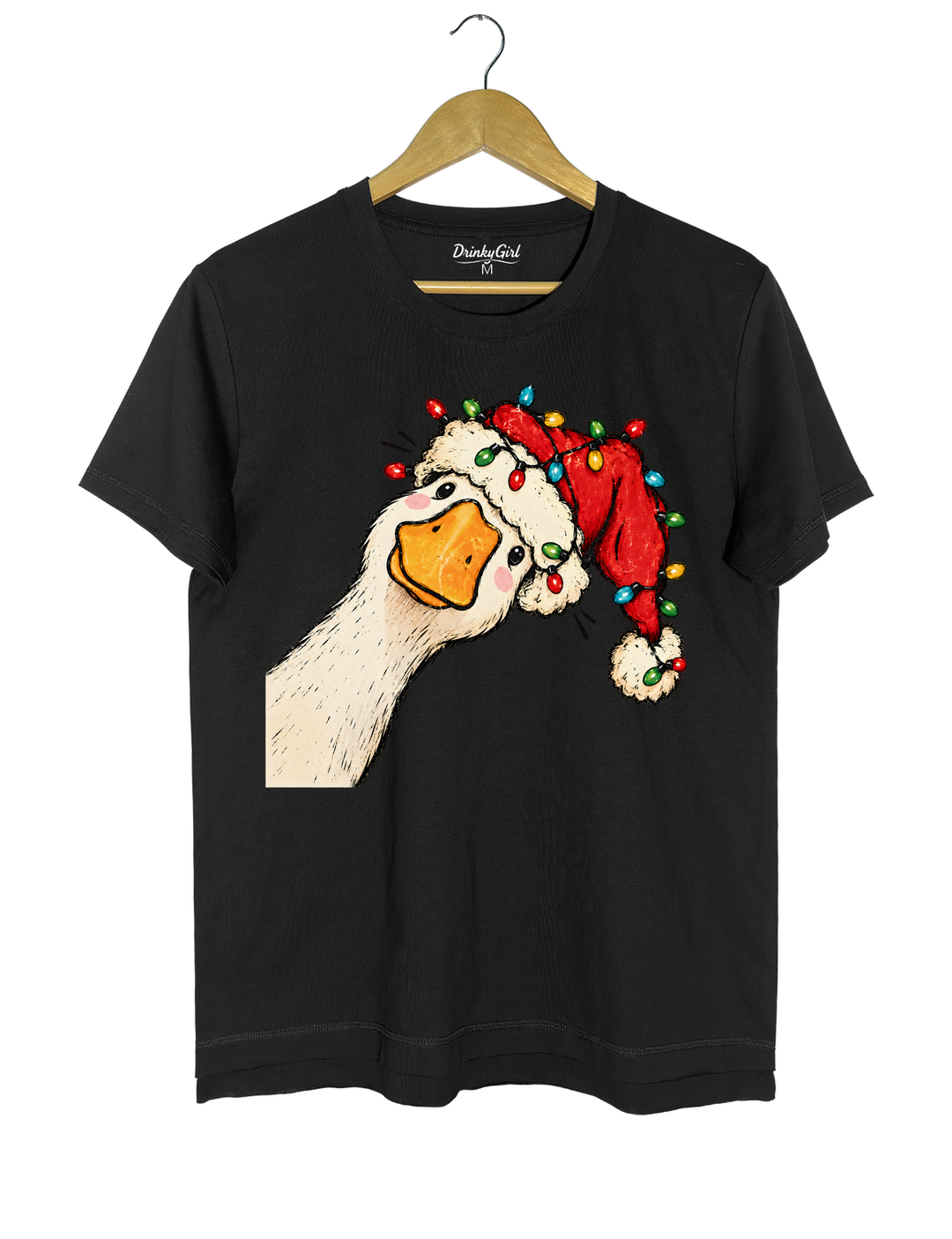 Funny Goose Christmas Tee - Black