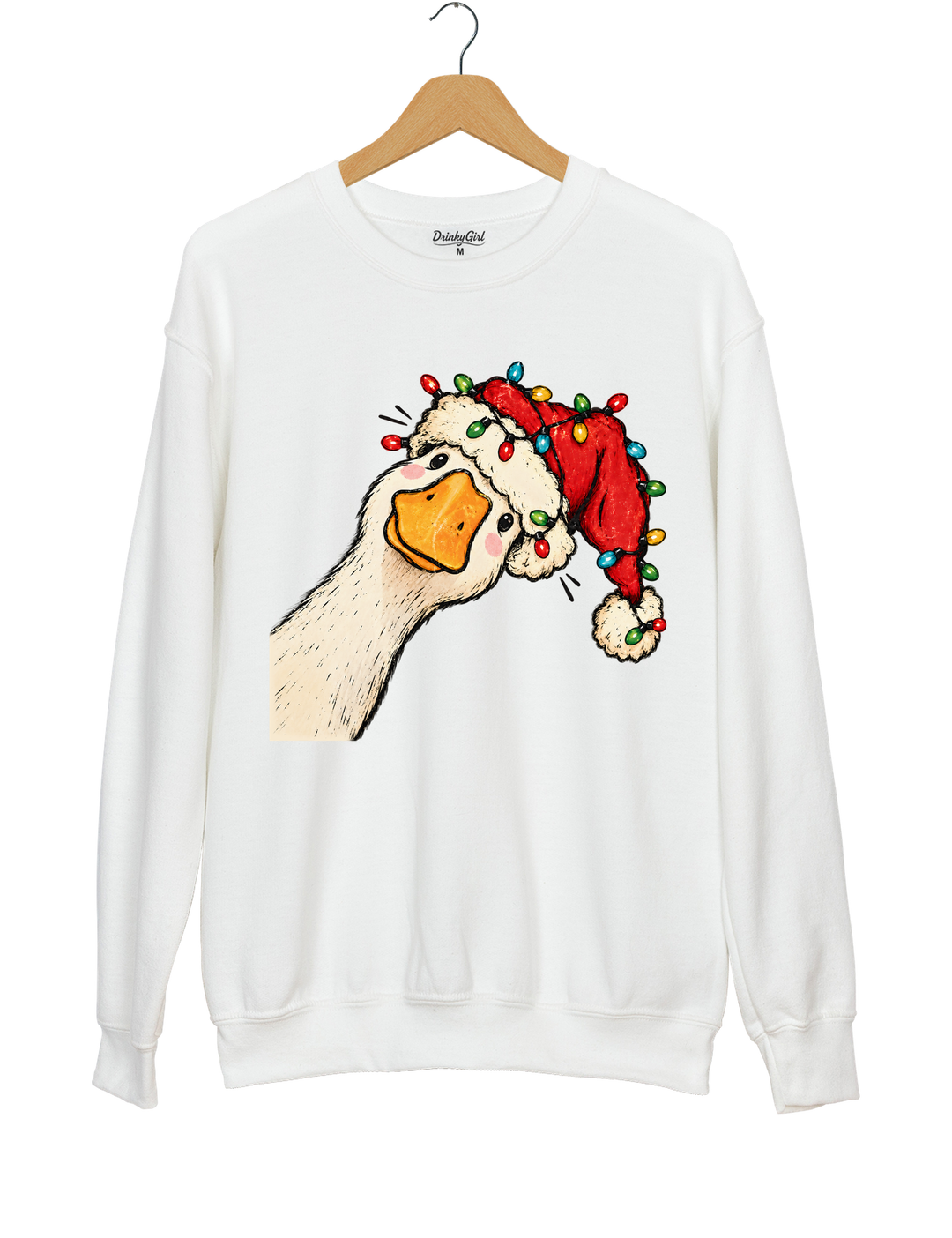 Funny Goose Christmas Sweatshirt - White
