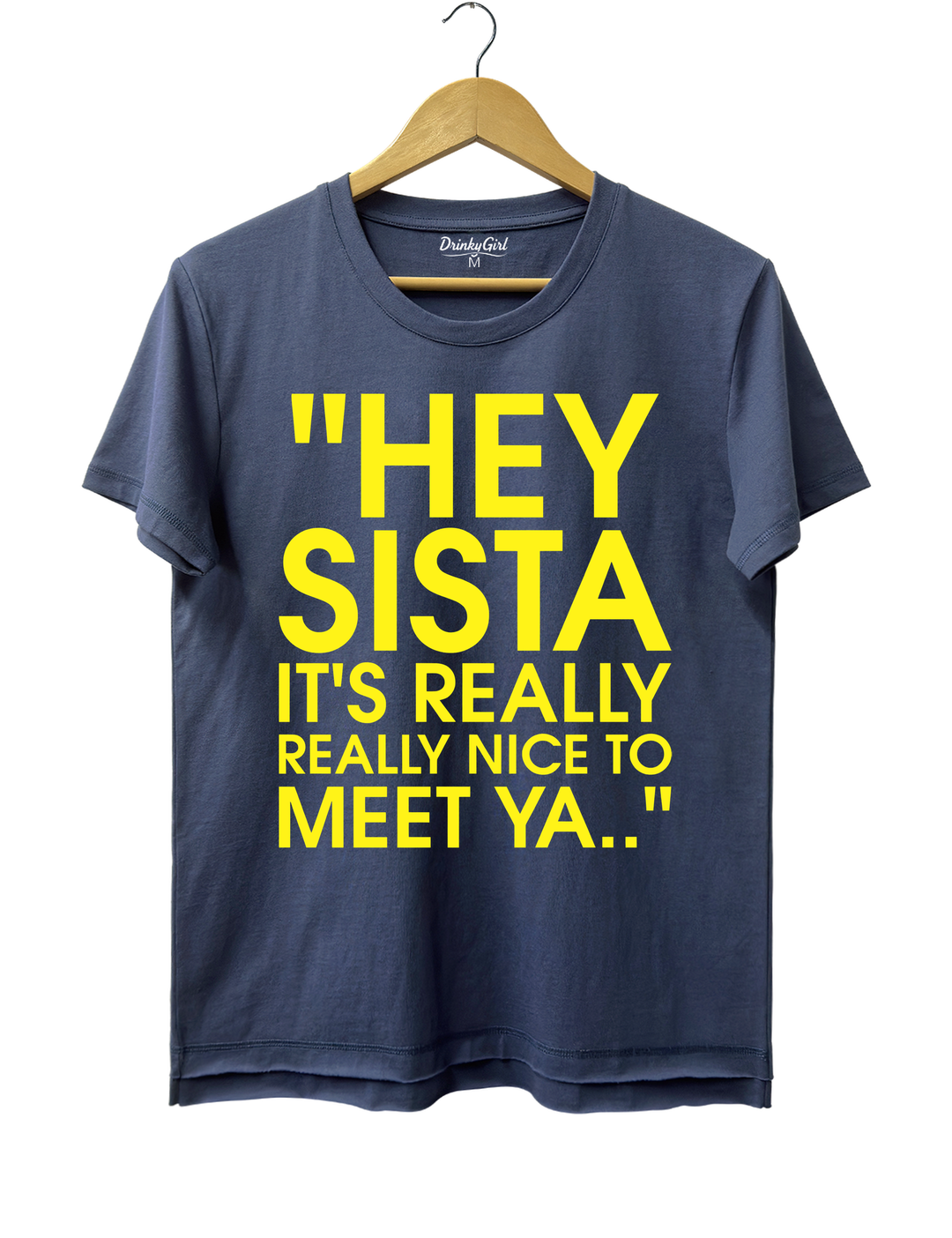 Hey Sista Graphic Tee - Navy Blue