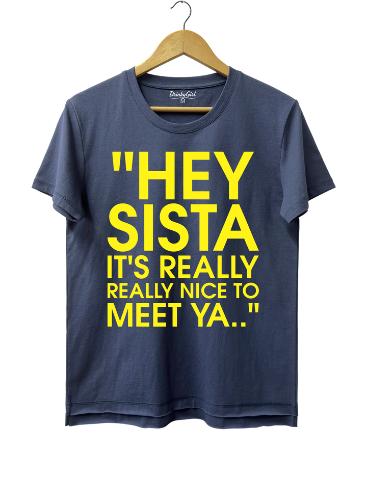Hey Sista Graphic Tee - Navy Blue