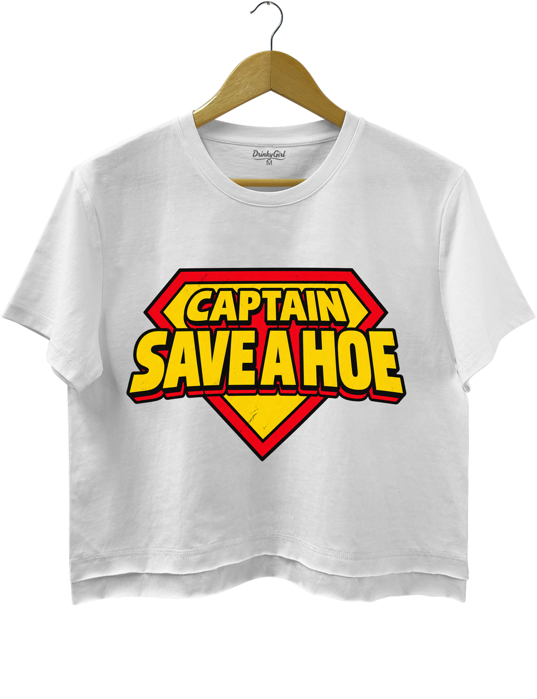 Captain Save A Hoe Crop Top - White