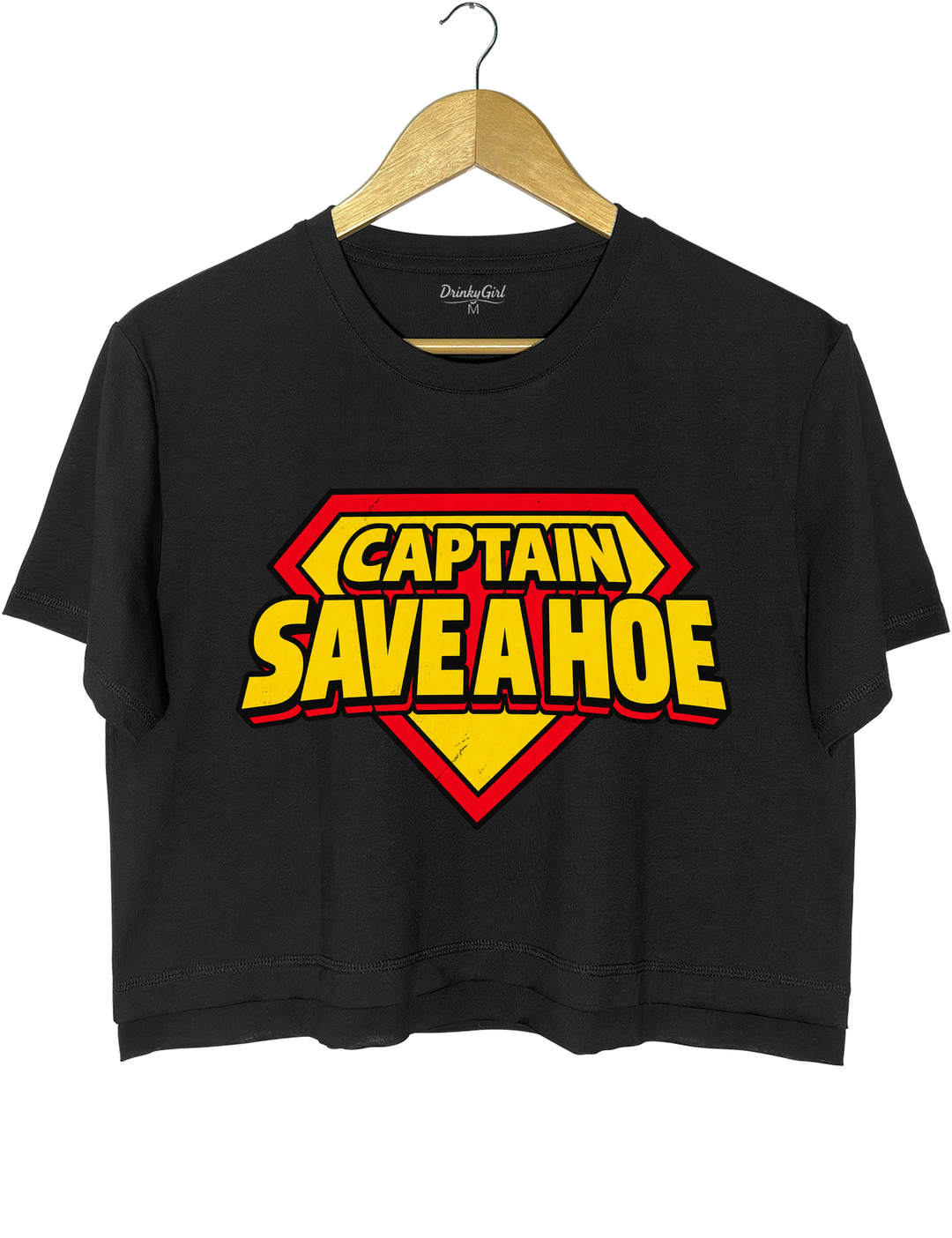 Captain Save A Hoe Crop Top - Black