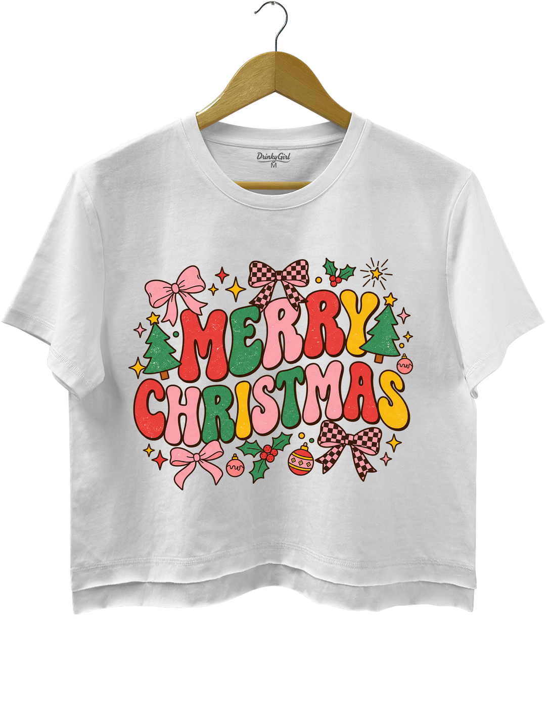 Retro Merry Christmas Crop Top
