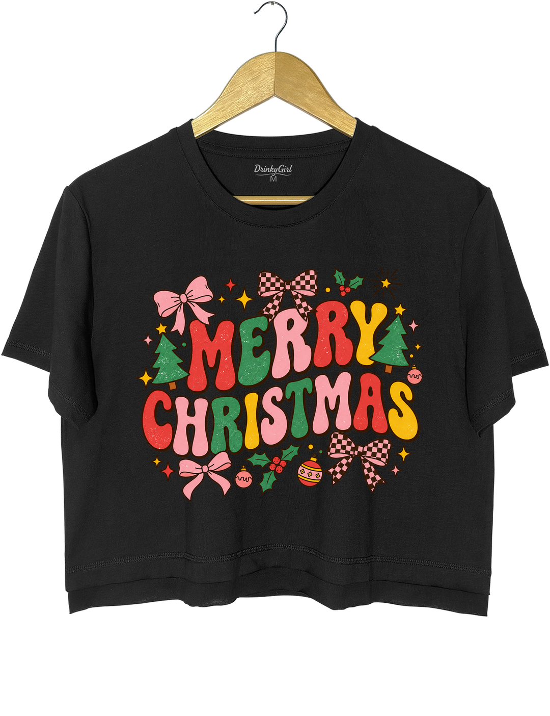Retro Merry Christmas Crop Top