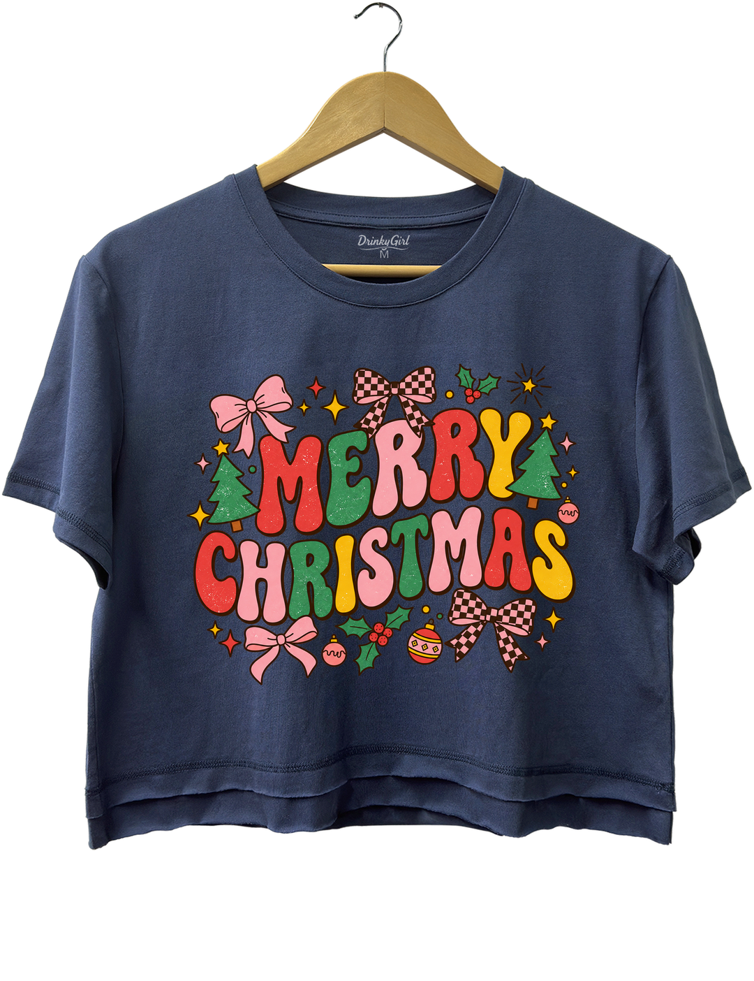Retro Merry Christmas Crop Top