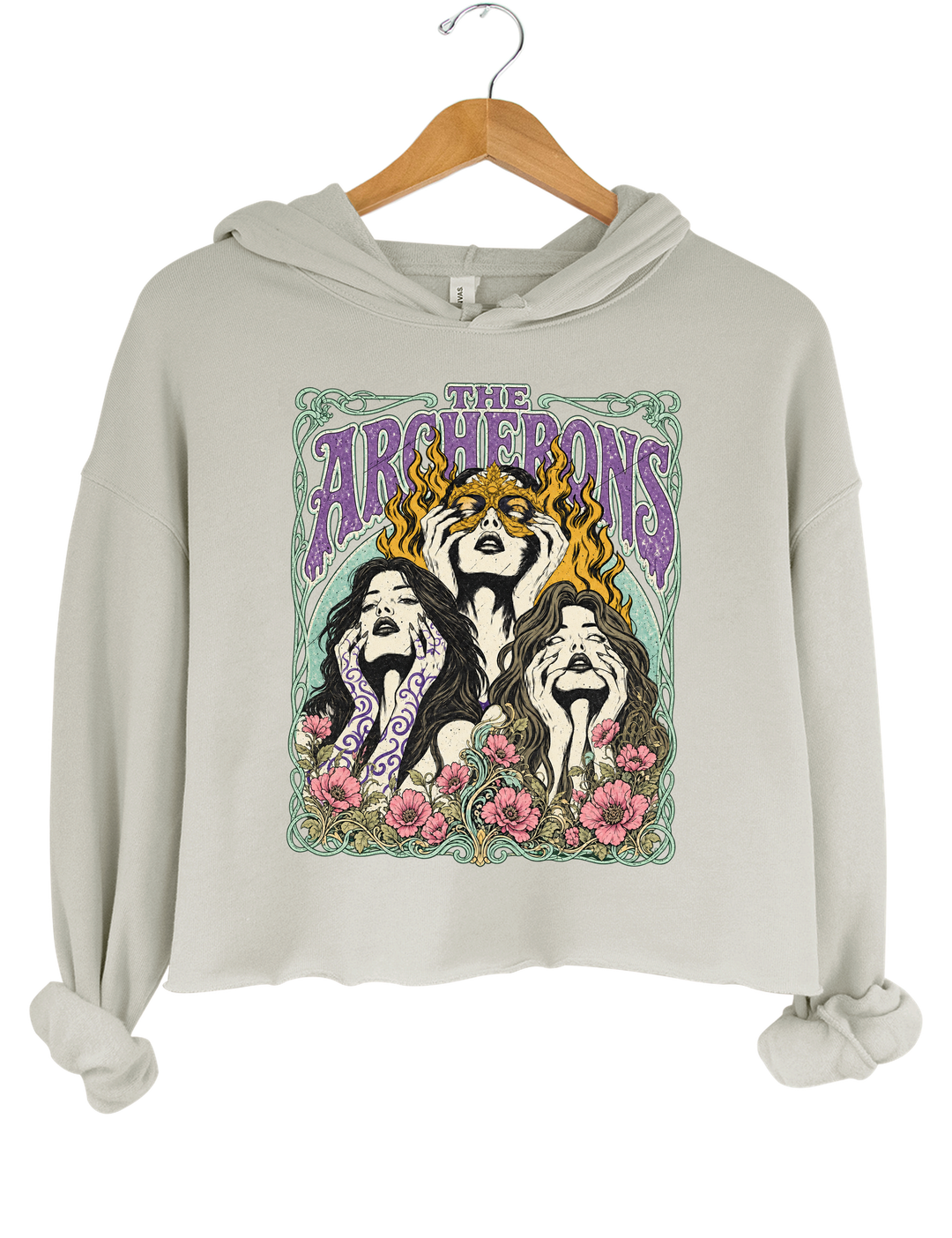 ACOTAR Archeron Sisters Crop Hoodie - Gray