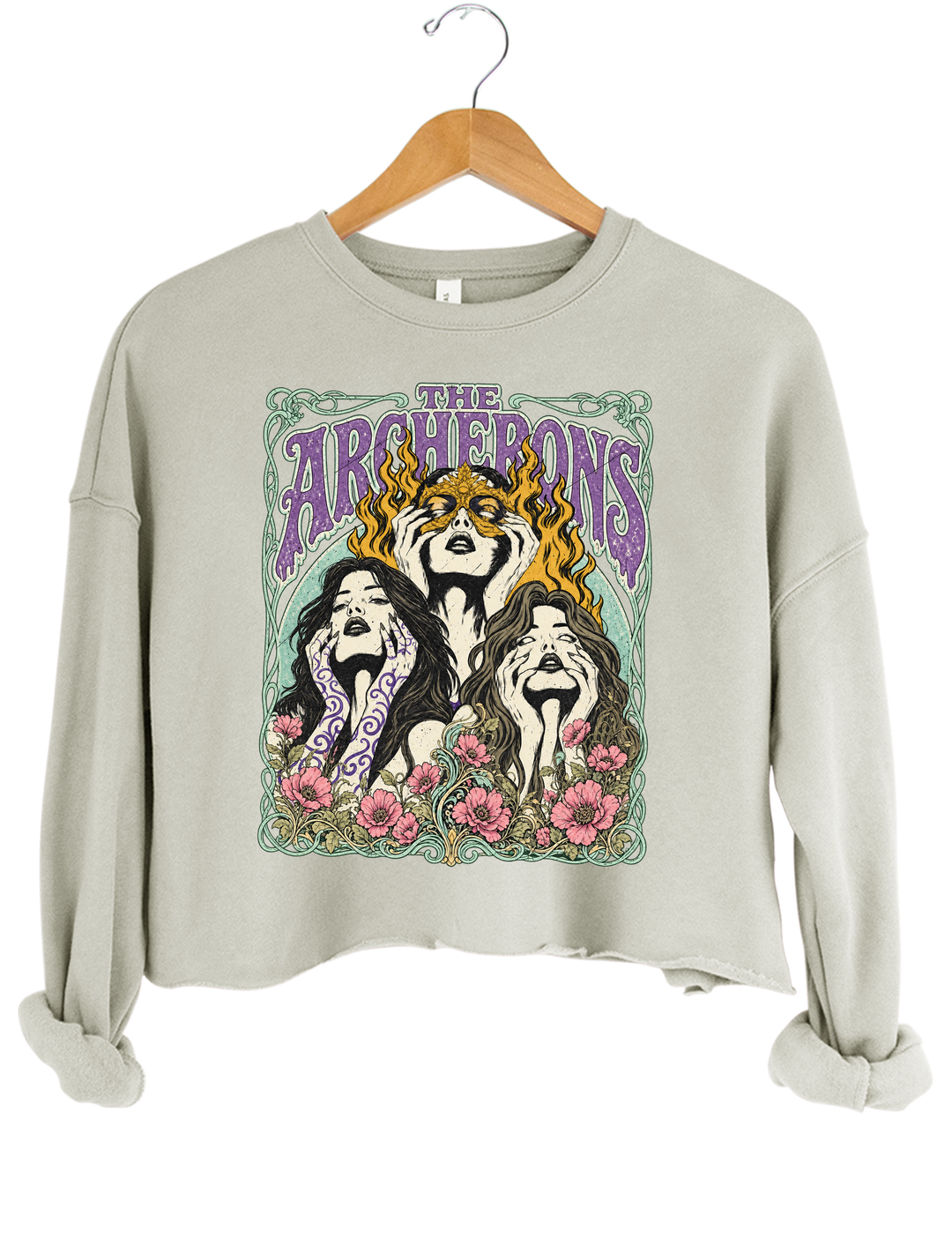 ACOTAR Archeron Sisters Crop Sweatshirt - Gray