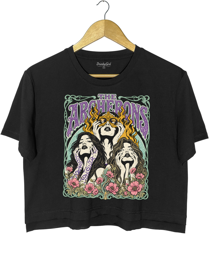 ACOTAR Archeron Sisters Crop Top - Black