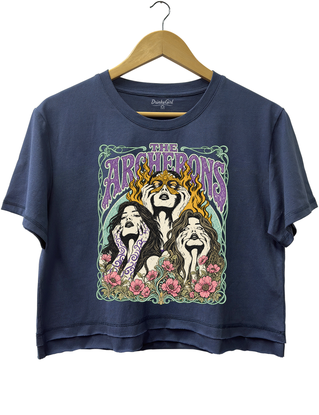 ACOTAR Archeron Sisters Crop Top - Navy Blue