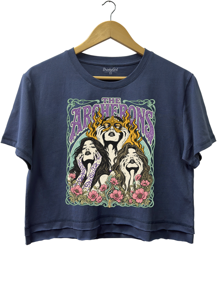 ACOTAR Archeron Sisters Crop Top - Navy Blue