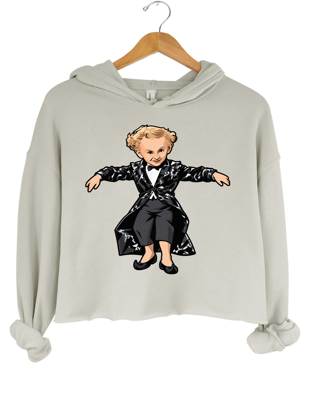 Rumpelstiltskin Tiptoeing Crop Hoodie - Gray