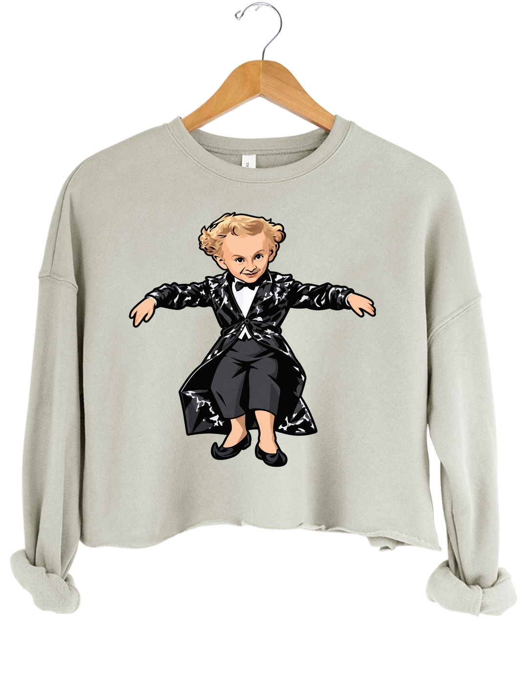 Rumpelstiltskin Tiptoeing Crop Sweatshirt - Gray