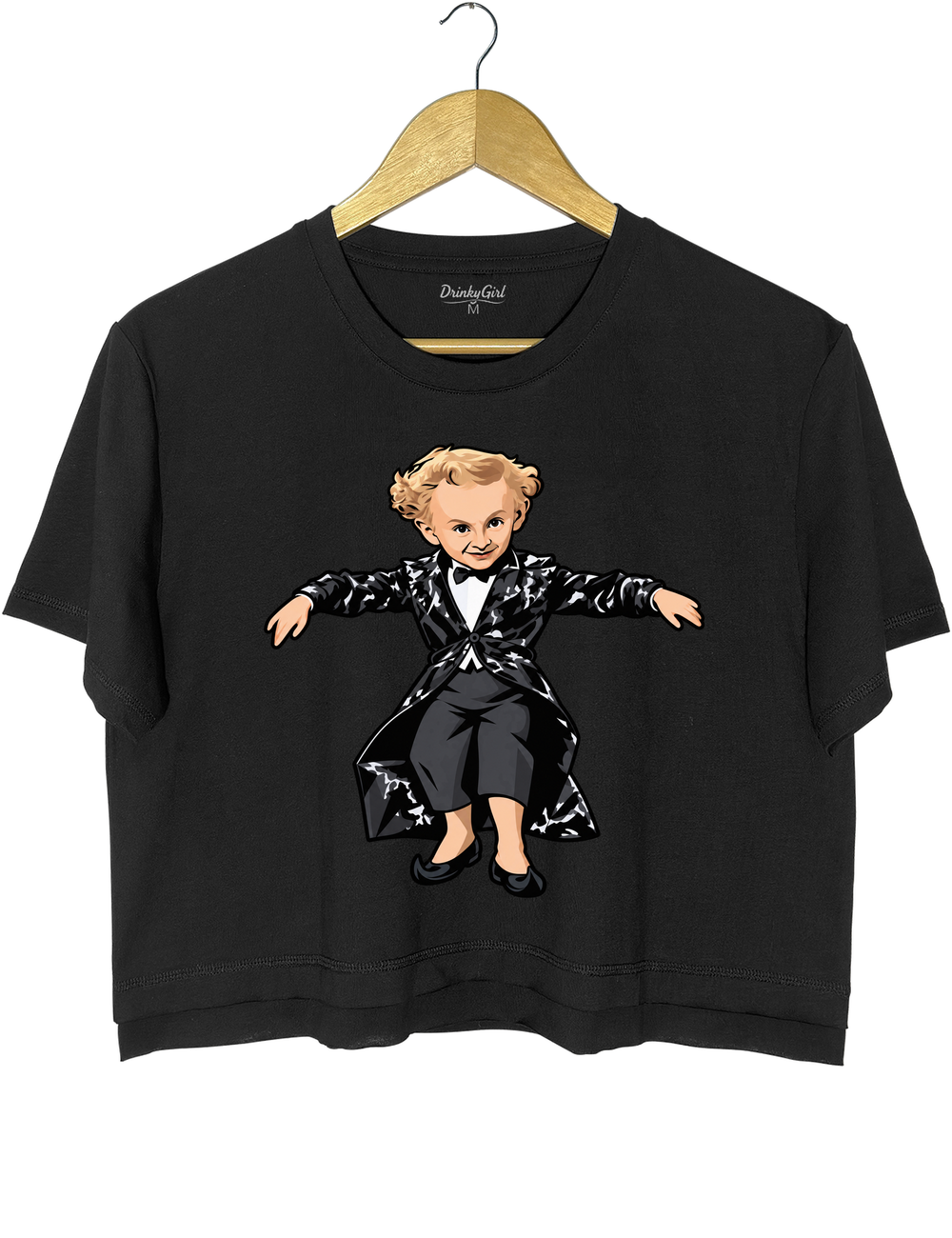 Rumpelstiltskin Tiptoeing Crop Top - Black