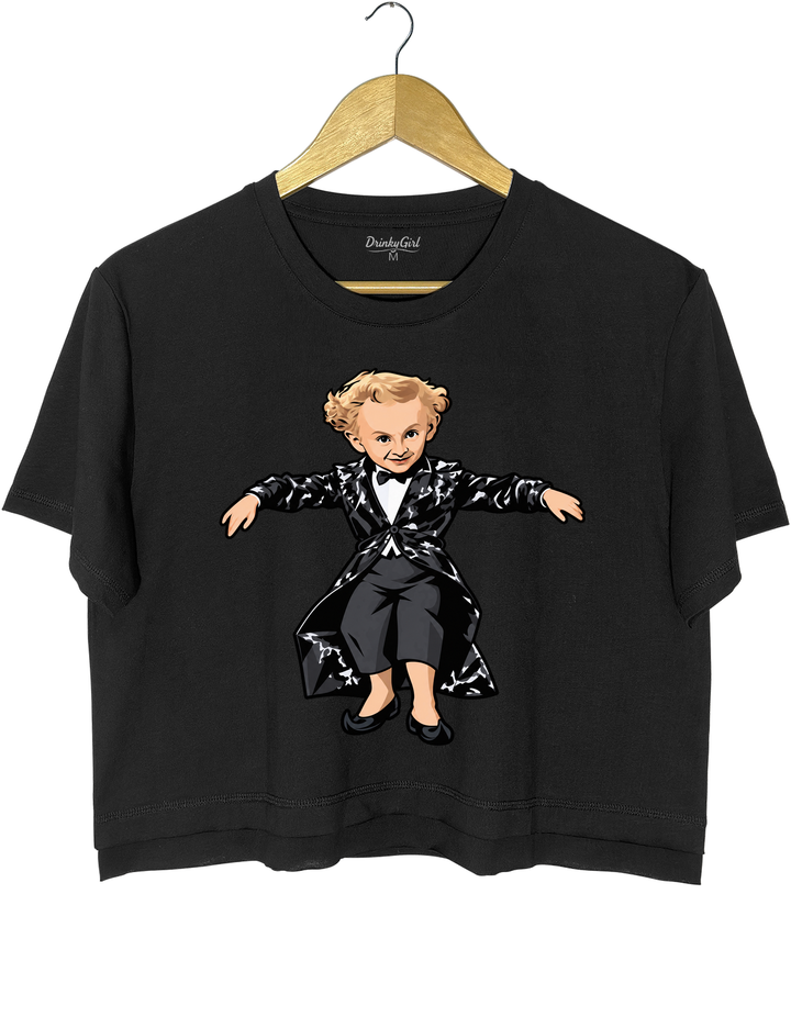 Rumpelstiltskin Tiptoeing Crop Top - Black
