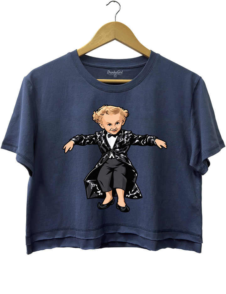 Rumpelstiltskin Tiptoeing Crop Top - Navy Blue