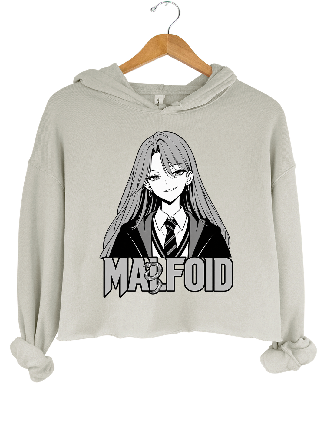 Slytherin Girl Malfoid Crop Hoodie - Gray