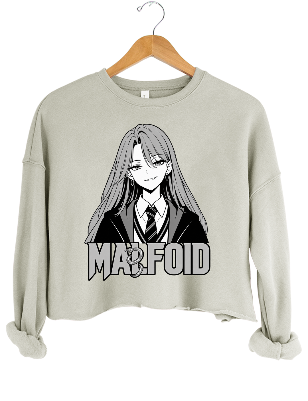 Slytherin Girl Malfoid Crop Sweatshirt - Gray