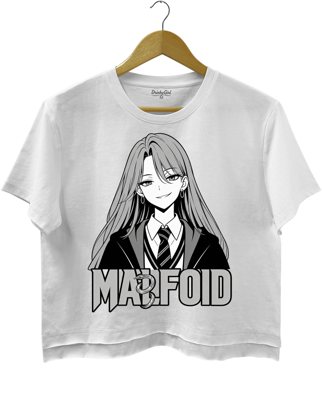 Slytherin Girl Malfoid Crop Top - White