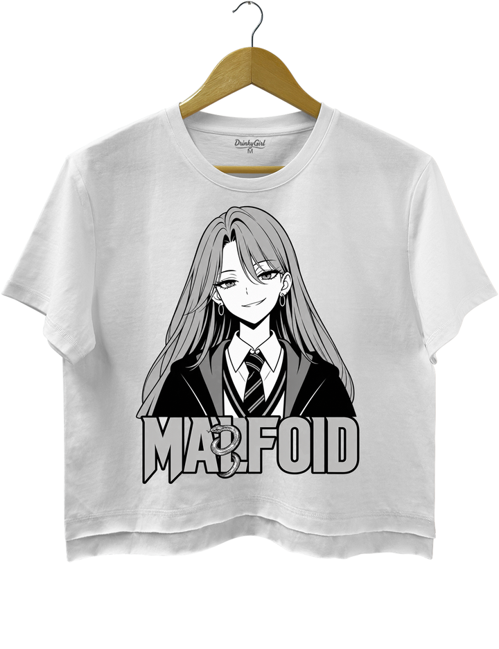 Slytherin Girl Malfoid Crop Top - White